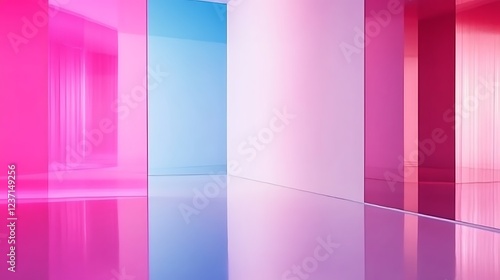 Abstract Pink Blue Minimalist Room Design