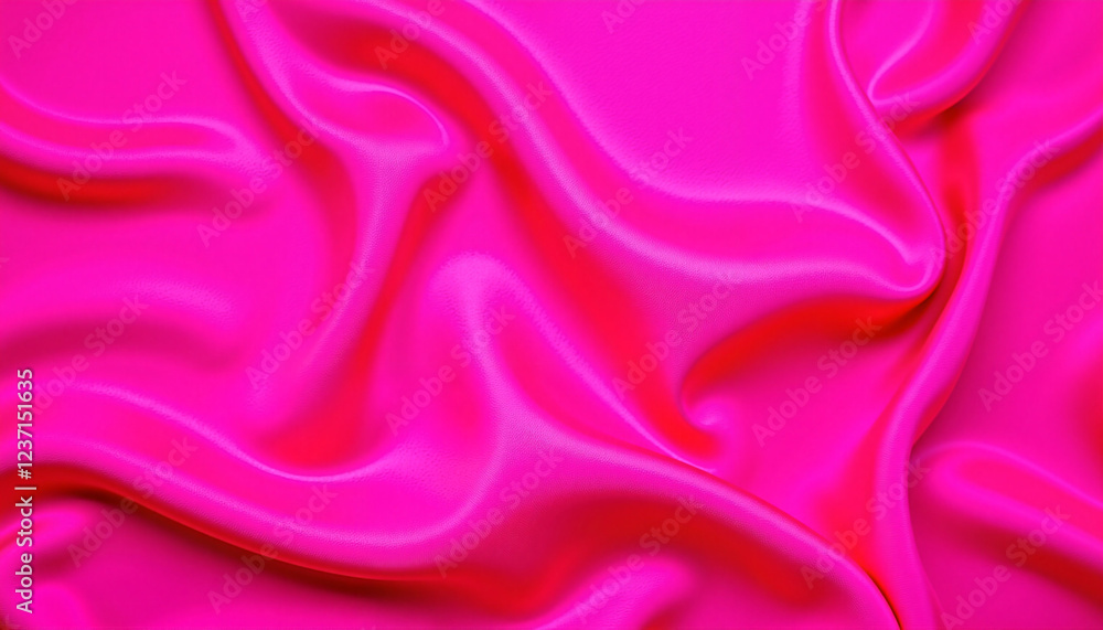 Obraz premium Vibrant fuchsia silk fabric with glossy sheen, elegance and luxury