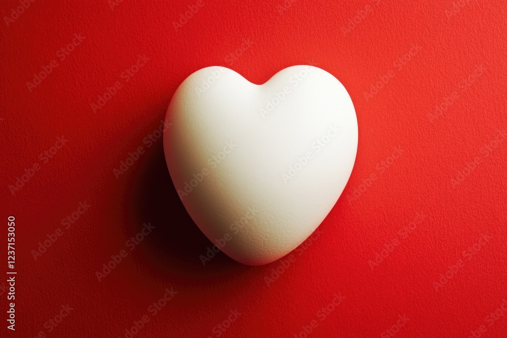 This image showcases a three-dimensional artificial heart shaped like a traditional anatomical representation, set against a stark red background. This image showcases a three-dimensional artificial heart shaped like a traditional anatomical representation, set against a stark red background.