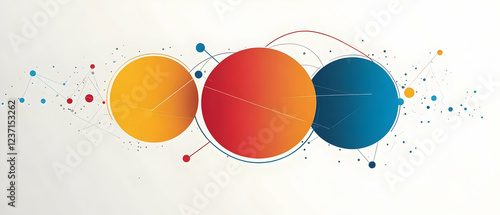 Modern infographic with three interlinked circles emphasizing connected concepts  -