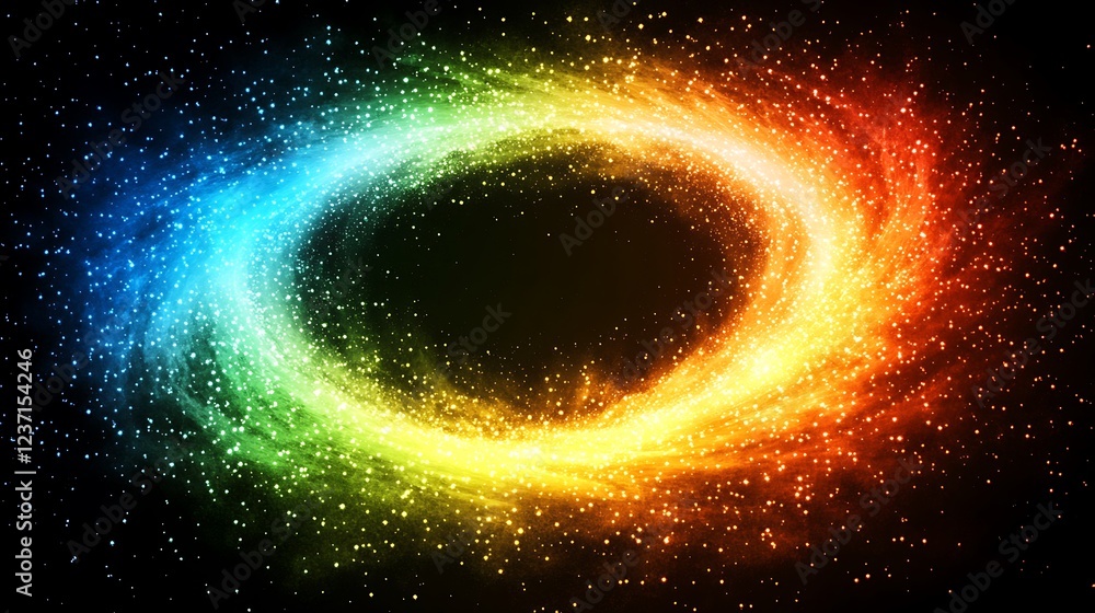 Fototapeta premium Colorful swirling nebula cosmic dust and stars