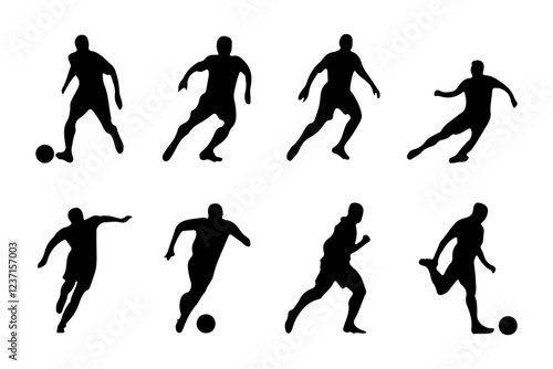Wallpaper Mural set of football player silhouettes Torontodigital.ca