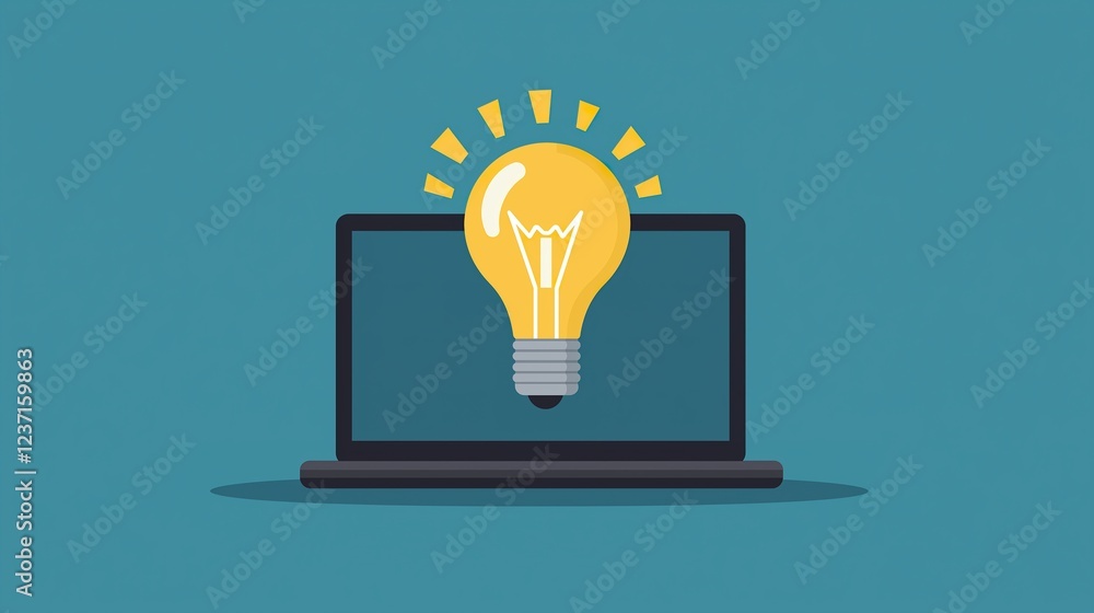 Business Laptop Flat Vector Animation Business Laptop Flat Vector Animation