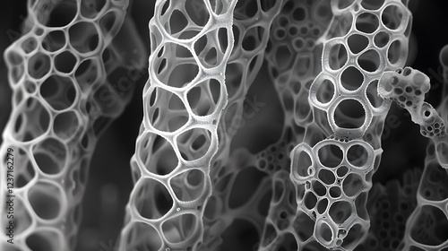 Carbon nanotubes visualized under an electron microscope photo