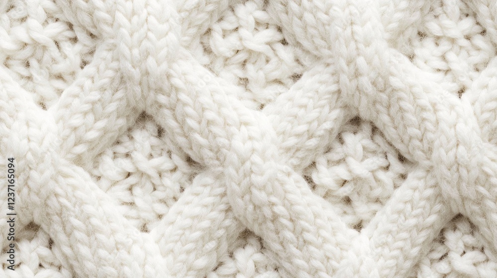 Aran Pattern on Soft White Wool Aran Pattern on Soft White Wool