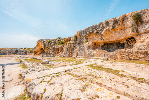 Greek theatre at Archaeological Park of Syracuse Sicily in the Neapolis archaeological park, Italy photo