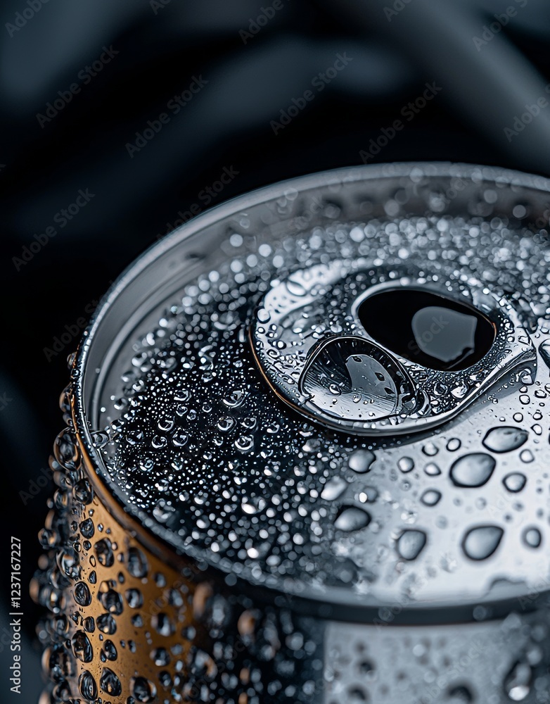 Isolated on a white background, a 330 ml aluminum soda can with water drops Isolated on a white background, a 330 ml aluminum soda can with water drops