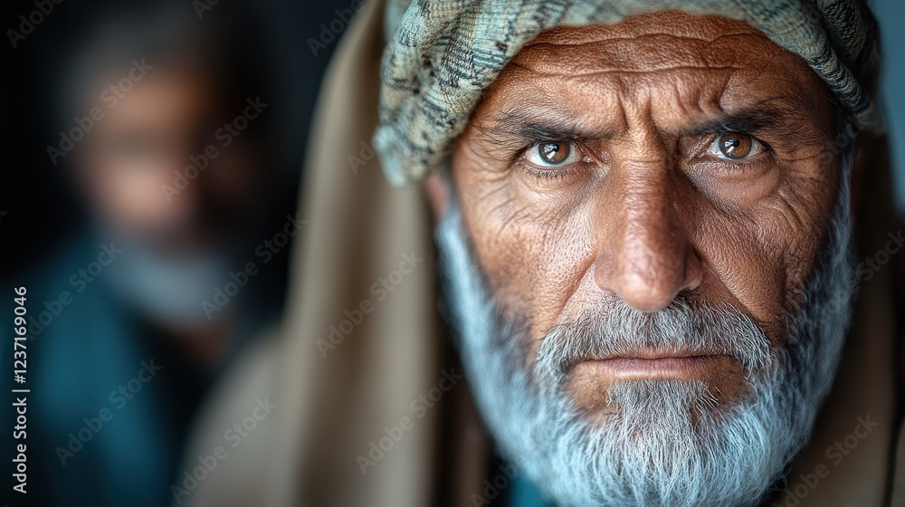 A close-up portrait of an elderly man showcasing deep wrinkles, a long beard, and captivating eyes, evoking wisdom and stories from a rich life experience. A close-up portrait of an elderly man showcasing deep wrinkles, a long beard, and captivating eyes, evoking wisdom and stories from a rich life experience.