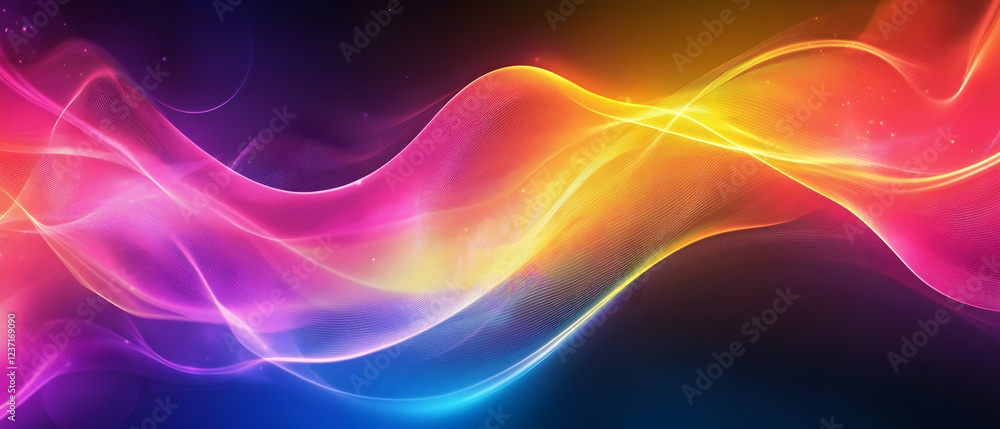 Fototapeta premium Wavy abstract background with colorful stripes in a gradient for a dynamic visual effect -
