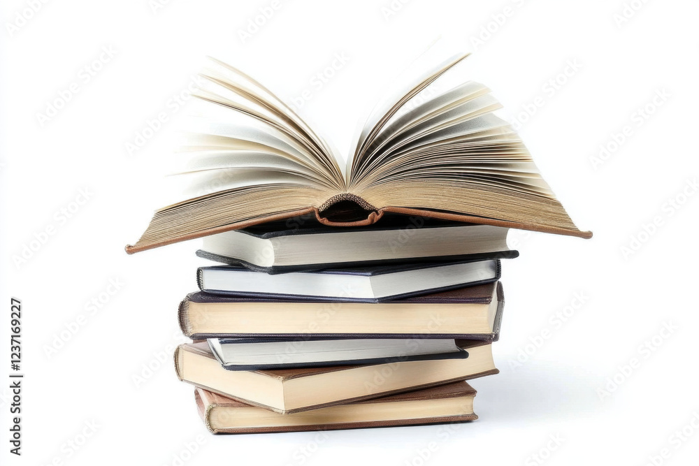 A stack of books on a white background.
A stack of books on a white background.