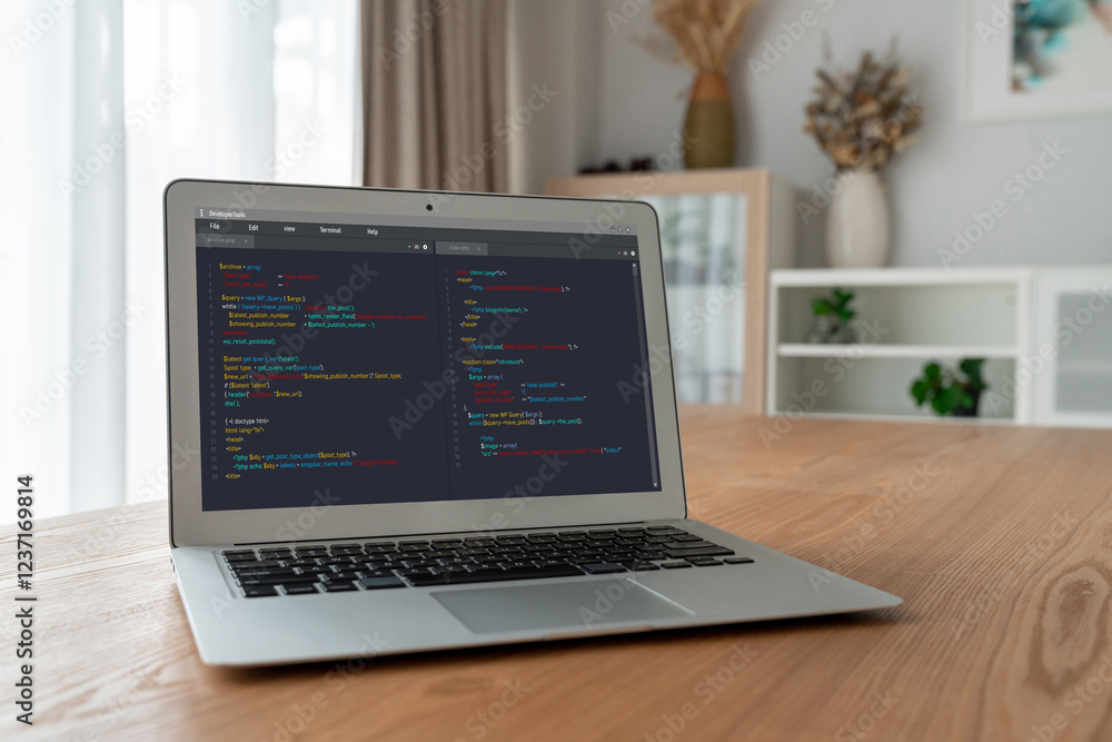 Software development programming on computer screen for modish application and program coding Software development programming on computer screen for modish application and program coding