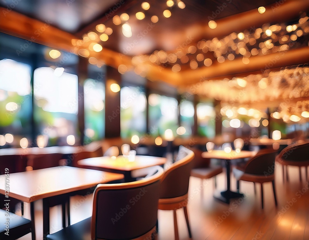 blurred background abstract and can be illustration to article of tables and chairs in restaurant blurred background abstract and can be illustration to article of tables and chairs in restaurant