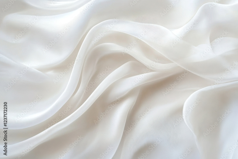 Obraz premium A close-up image of a white fabric with soft, delicate lines, draped against a white background, A white background with soft, delicate lines intersecting