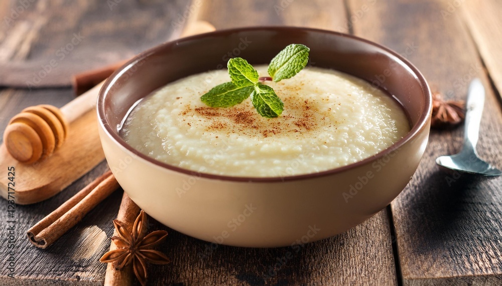 bowl of semolina porridge bowl of semolina porridge