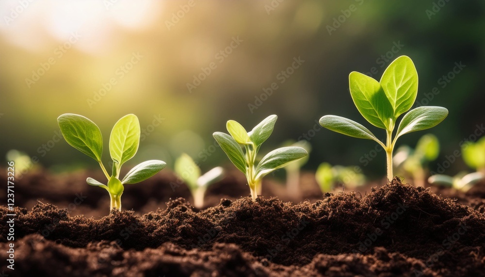 seedlings sprouting and flourishing in a fertile and nourishing soil surroundings seedlings sprouting and flourishing in a fertile and nourishing soil surroundings