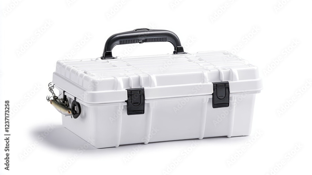 White plastic storage case on white background White plastic storage case on white background
