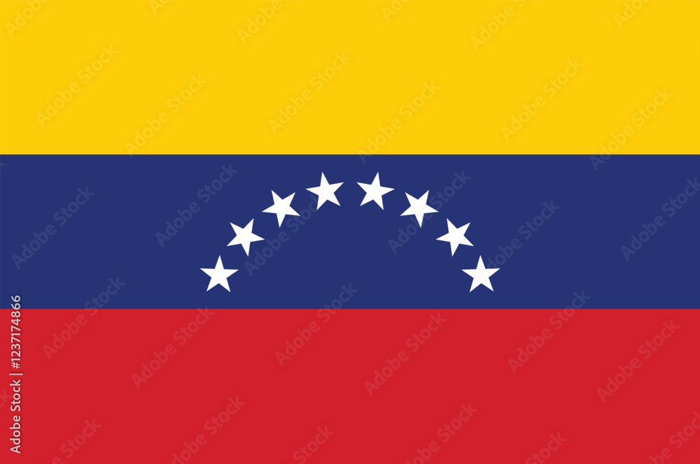 Naklejka premium Venezuelan national pride. Venezuela flag flat vector illustration 