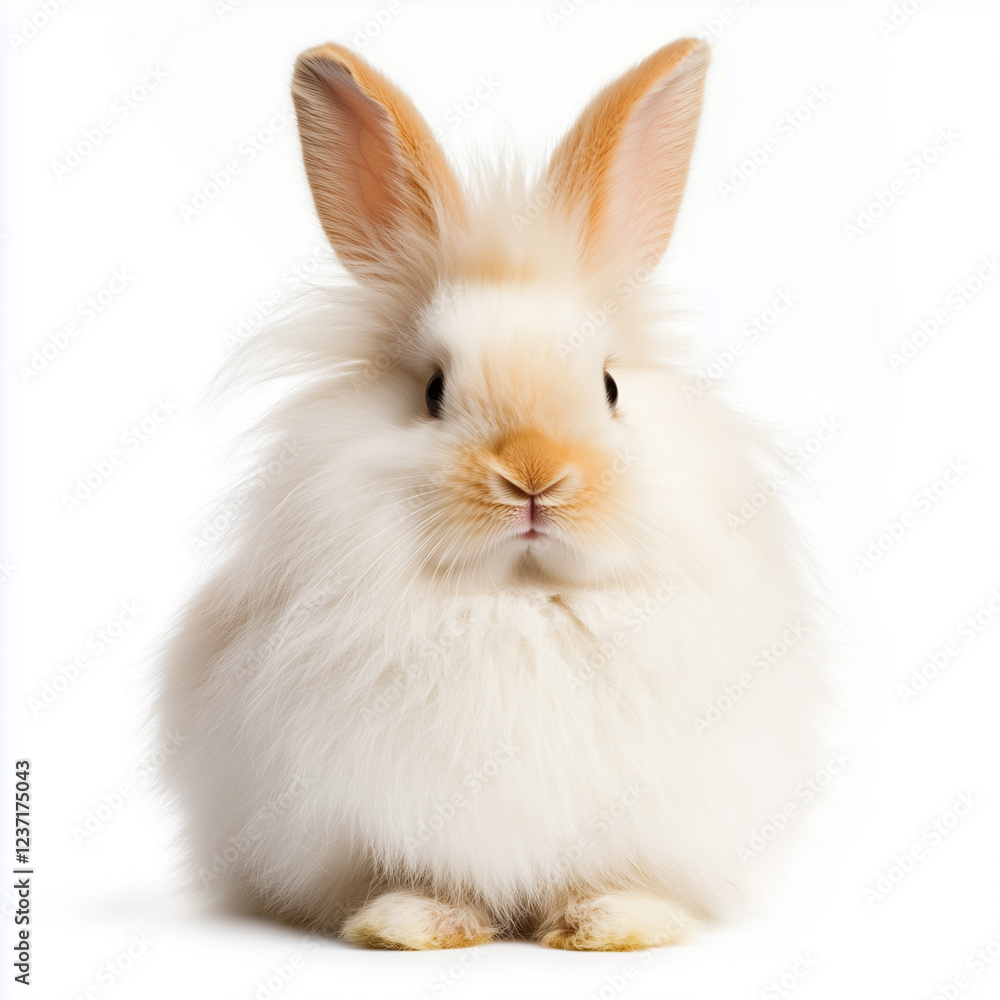 fluffy Angora Rabbit isolated fluffy Angora Rabbit isolated