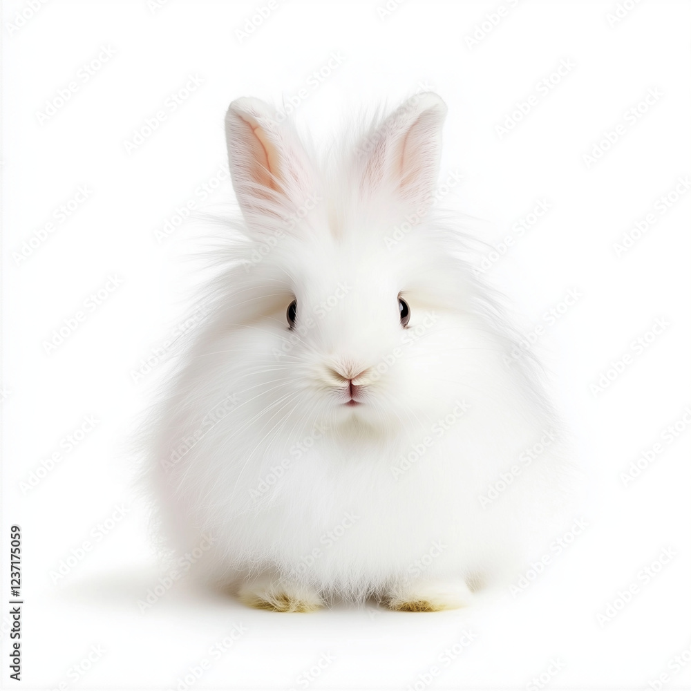 fluffy Angora Rabbit isolated fluffy Angora Rabbit isolated