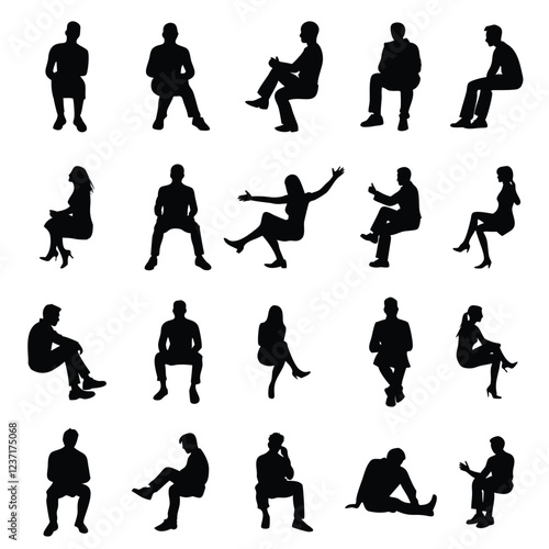 Young People Silhouettes,Highly Detailed People,People Silhouettes,Groups of People