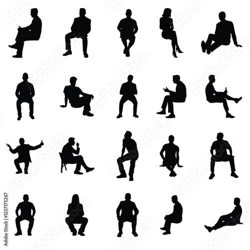 Young People Silhouettes,Highly Detailed People,People Silhouettes,Groups of People