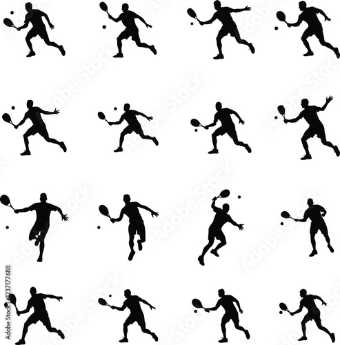 Wallpaper Mural A set of Female tennis players vector silhouette,Female tennis players,Female player vector silhouette
 Torontodigital.ca