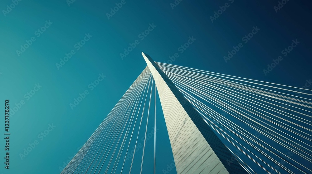 Majestic Cable-Stayed Bridge Against a Clear Blue Sky Majestic Cable-Stayed Bridge Against a Clear Blue Sky