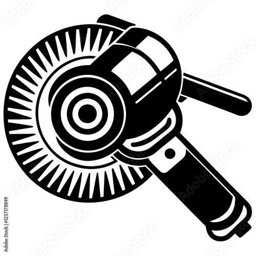 Angle Grinder Construction Tool Vector | Clipart, Line Art & Cartoon Illustration, High-quality angle grinder vector—cartoon, clipart, and line art for design, prints, and digital use.