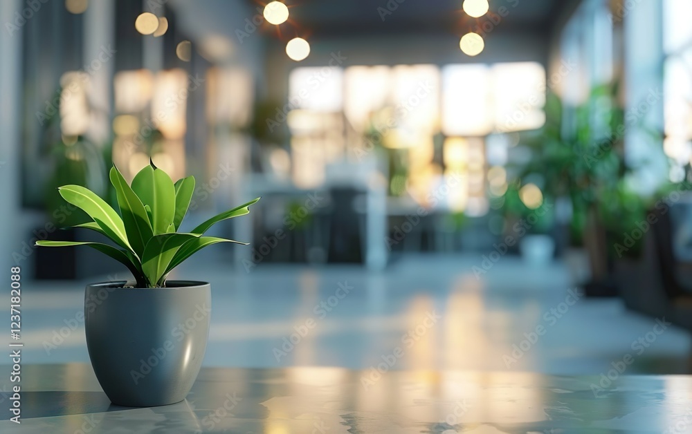 Relaxed, minimalistic modern interior with plants, copy space, blurred background. Office refusal, remote work, home office, telecommute, flexibility, virtual work from home, digital nomad concept Relaxed, minimalistic modern interior with plants, copy space, blurred background. Office refusal, remote work, home office, telecommute, flexibility, virtual work from home, digital nomad concept