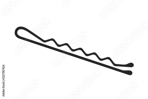 Side view of a bobby pin or hair pin used in female hairstyles in vector