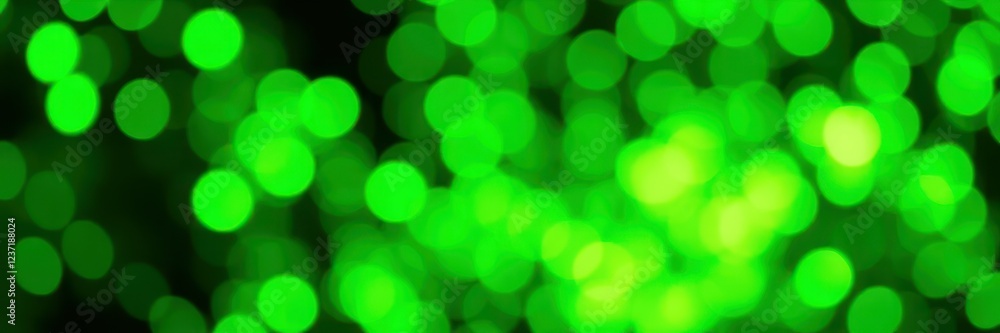 Bright green bokeh lights create a festive atmosphere for a celebration or event in a dark setting Bright green bokeh lights create a festive atmosphere for a celebration or event in a dark setting