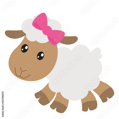 Wallpaper Mural Cute little sheep vector cartoon illustration
 Torontodigital.ca