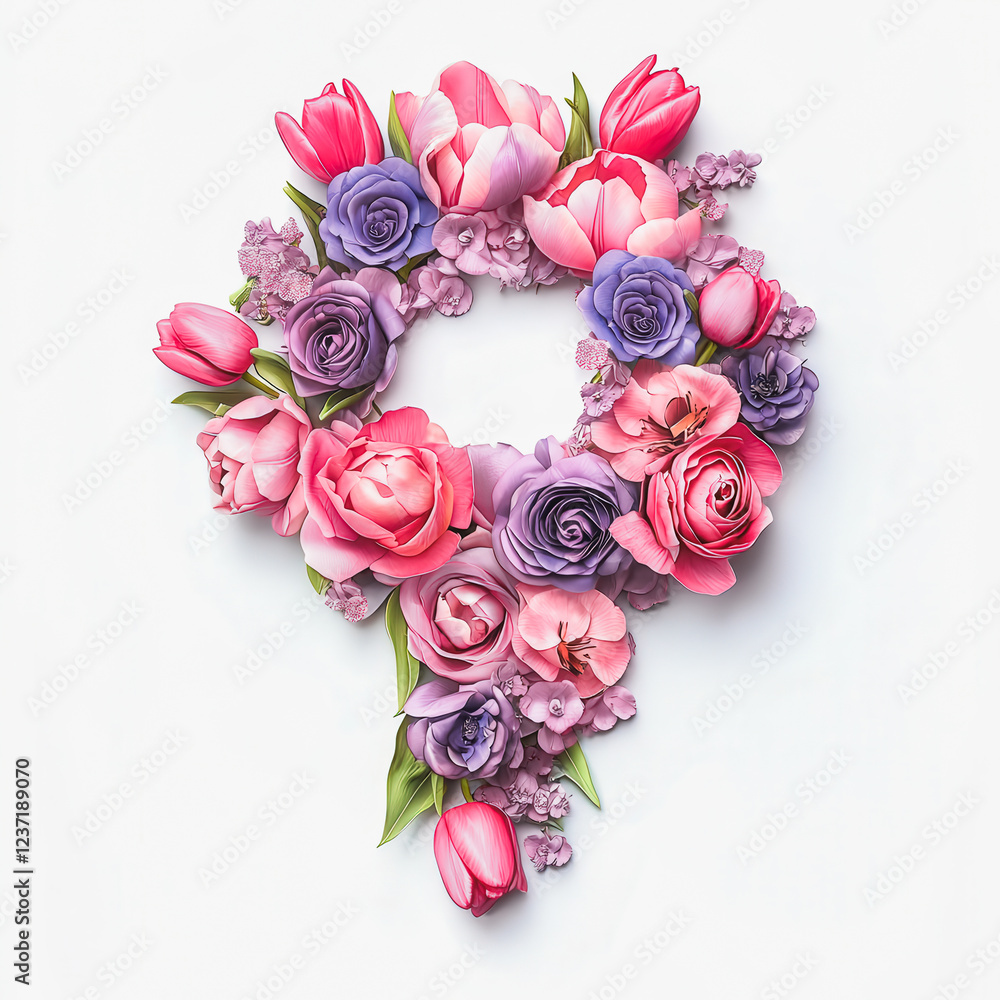 A flower arrangement in the shape of a woman's breast A flower arrangement in the shape of a woman's breast