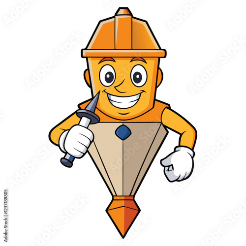 Plumb Bob Construction Tool Vector | Clipart, Cartoon & Line Art Illustration,  Plumb bob construction tool vector illustration, clipart, and line art design on a white background.