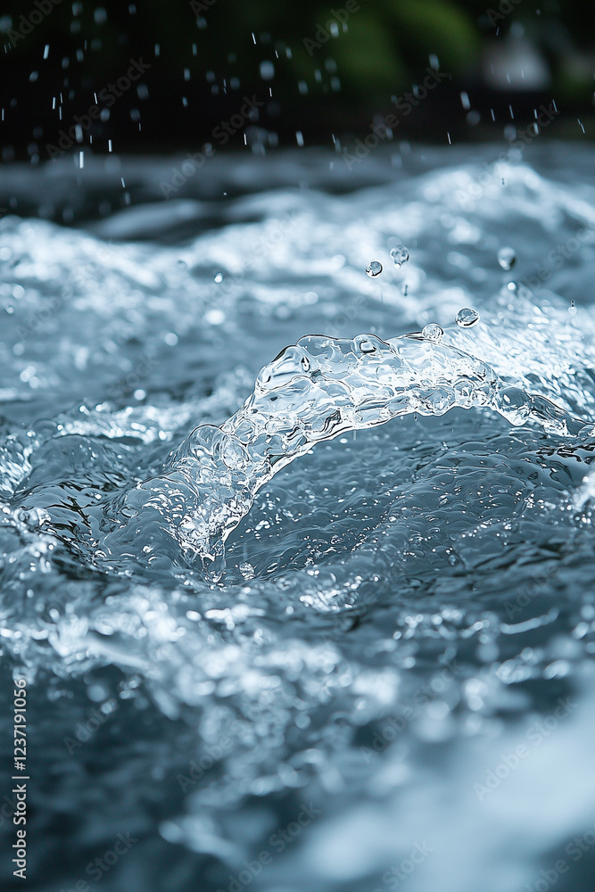Close-up of splashing water creating a beautiful, dynamic pattern. Close-up of splashing water creating a beautiful, dynamic pattern.