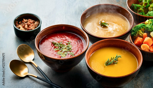 Selection of hot soups