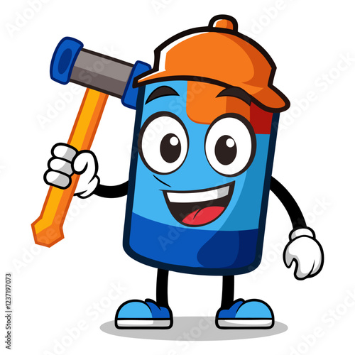Hammer Construction Tool Vector | Cartoon, Clipart & Line Art Illustration, High-quality hammer construction tool vector in cartoon, clipart, and line art style. Perfect for design.