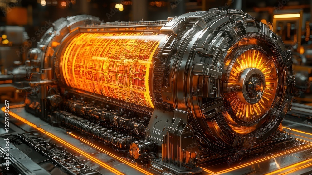 Fototapeta premium Futuristic Technological Marvel: A Glowing Core of Innovation