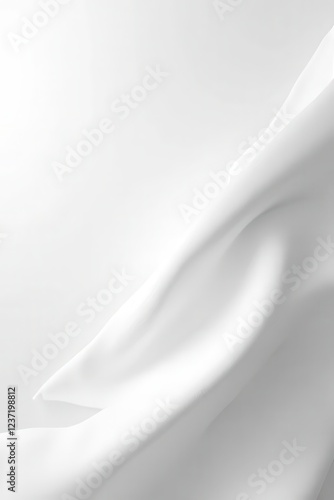 Soft White Fabric Draped Over a Smooth Surface with Gentle Curves