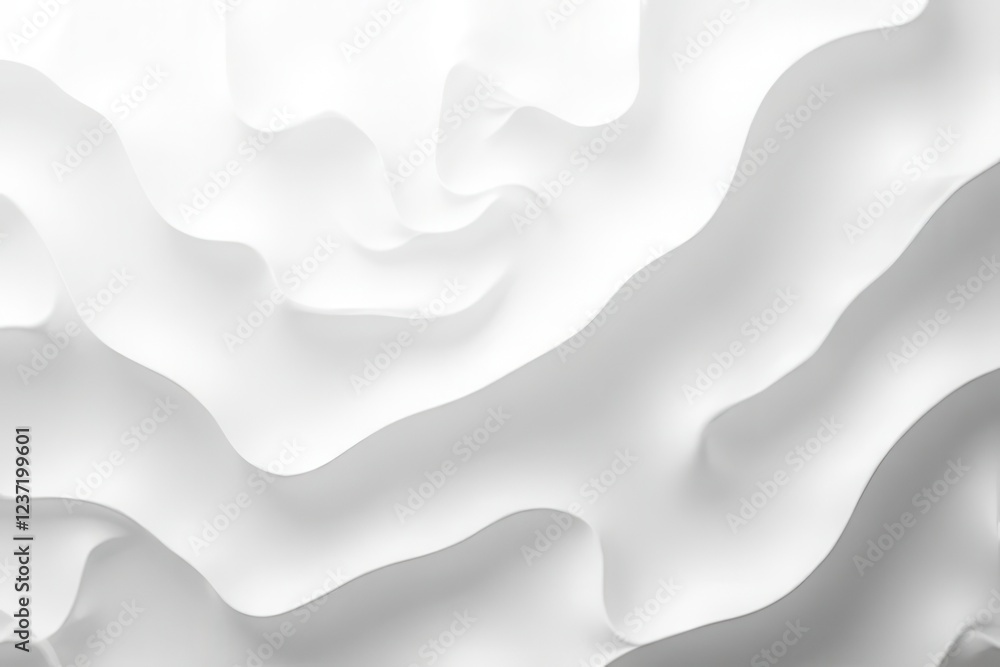 Obraz premium Abstract White Waves with Smooth Curves and Shadows in Soft Light