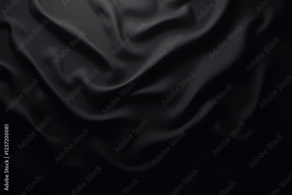 Fototapeta premium Smooth Black Fabric Texture with Beautiful Curves and Shadows