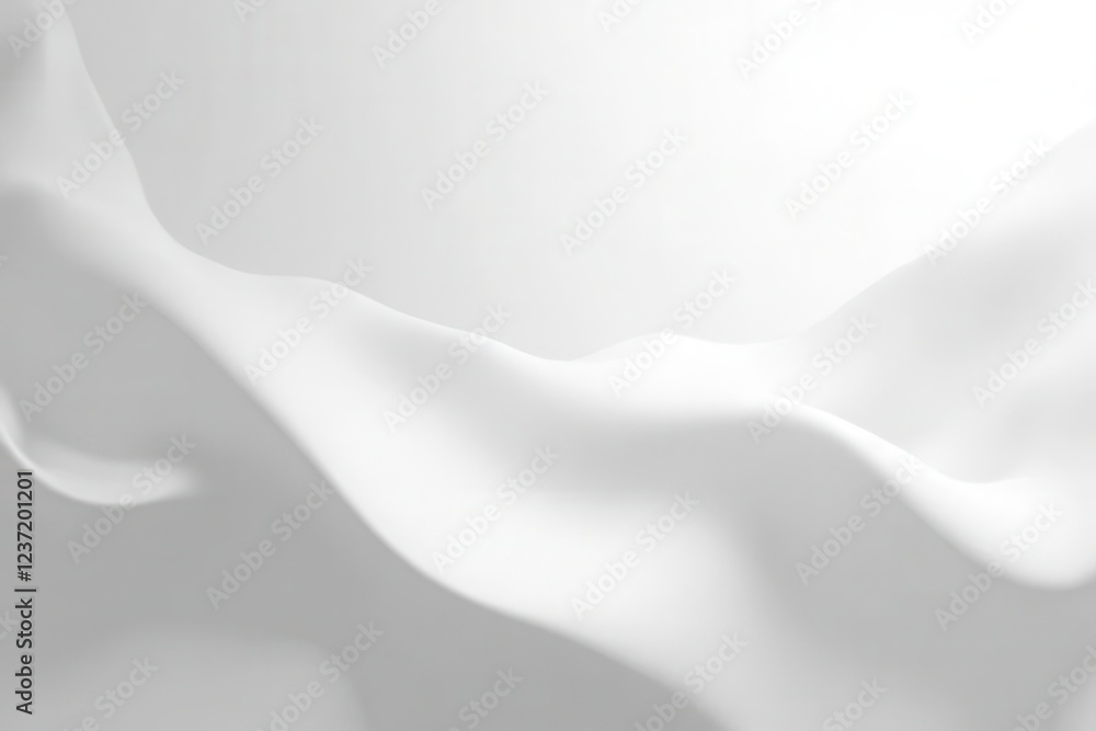 Fototapeta premium Soft White Fabric Texture Flowing in Natural Light Background
