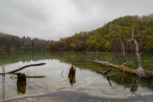 Wallpaper Mural Plitvice Lakes National Park in Croatia, beautiful lakes and waterfalls between the green forest  Torontodigital.ca