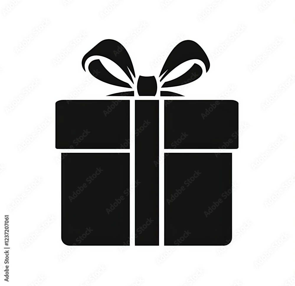a Gift Box in Black on White Background a Gift Box in Black on White Background