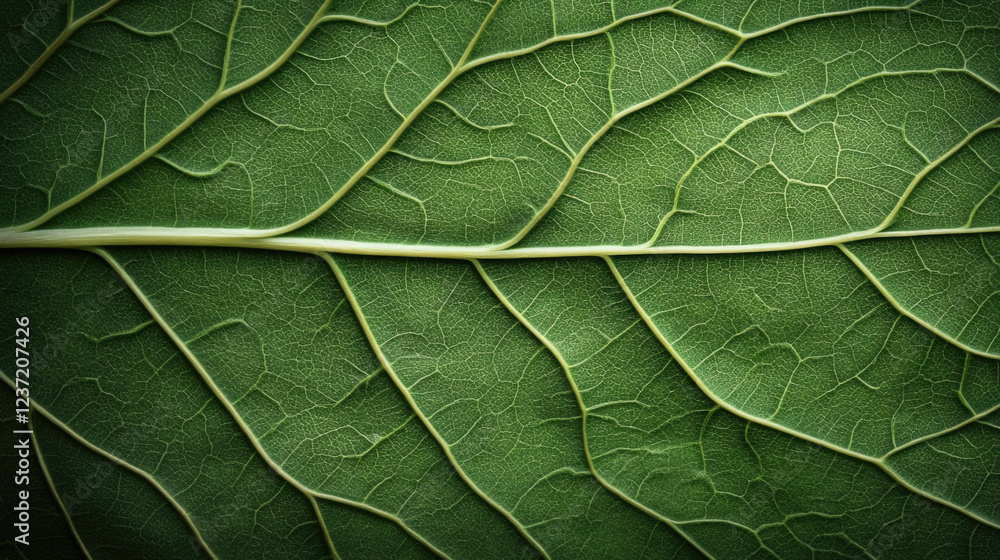 Naklejka premium Detailed close up of organic leaf textures capturing intricate vein patterns