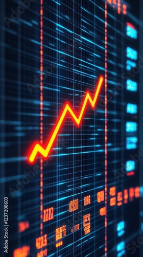Wallpaper Mural A close-up of a financial graph showcasing a rising trend, symbolizing growth and investment opportunities in the stock market. Torontodigital.ca