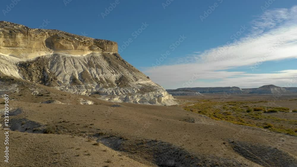 AKTAU, KAZAKHSTAN - FEBRUARY 1, 2025: Stunning views of barren mountains and unique geological formations at the unique landscape of Aktau AKTAU, KAZAKHSTAN - FEBRUARY 1, 2025: Stunning views of barren mountains and unique geological formations at the unique landscape of Aktau