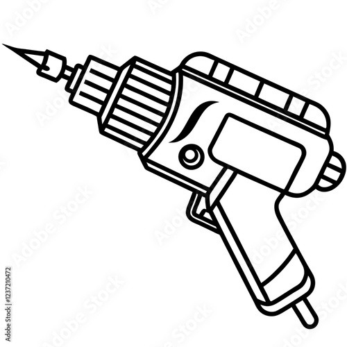 Oscillating Multi-Tool Construction Tool Vector Illustration, Cartoon, Clipart & Line Art, Vector design of an oscillating multi-tool for construction, home improvement, and repair