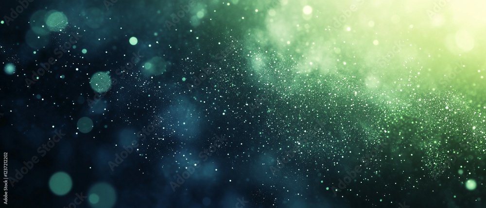 Fototapeta premium Abstract Green and Blue Sparkling Dust Background