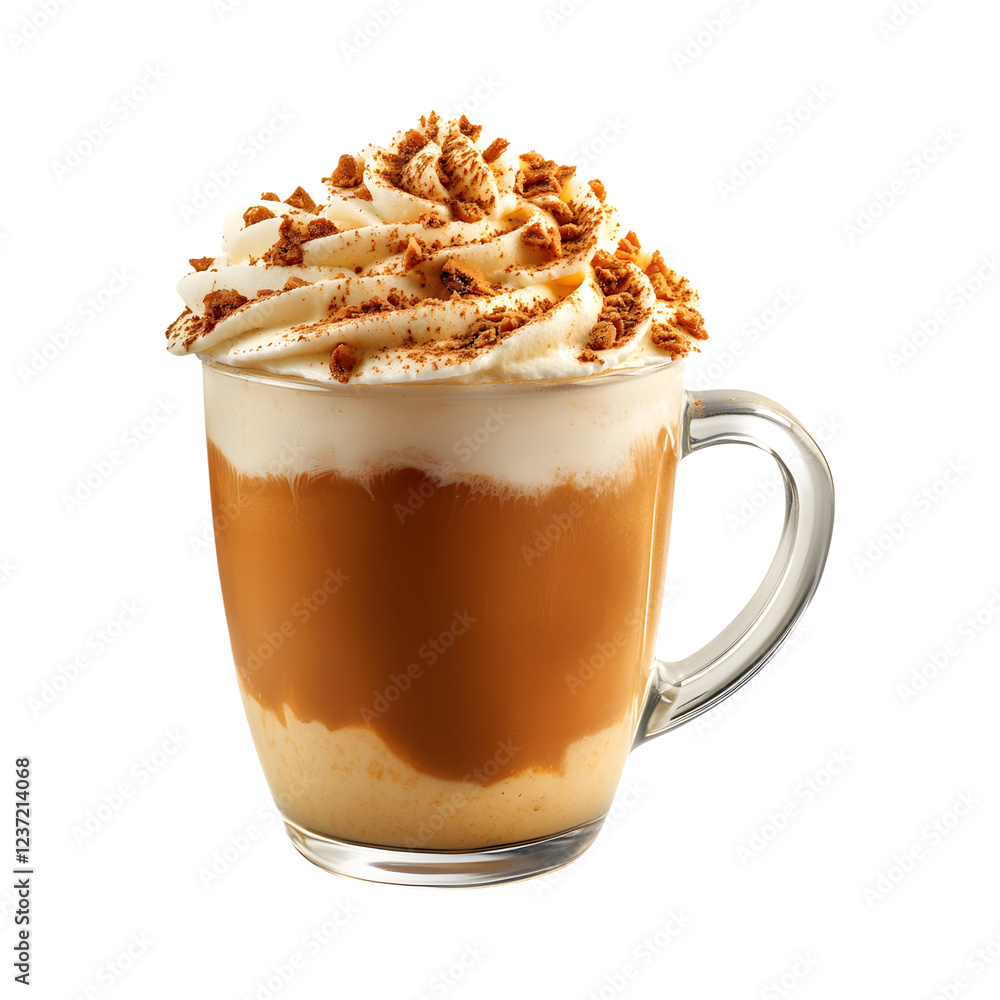 Pumpkin Spice Latte Mug Cake with Whipped Cream Isolated on Transparent Background Pumpkin Spice Latte Mug Cake with Whipped Cream Isolated on Transparent Background
